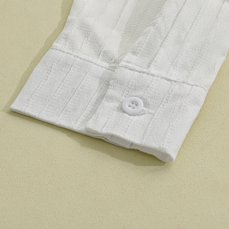 Theo | Men's Ribbed Slim Fit Linen Shirt
