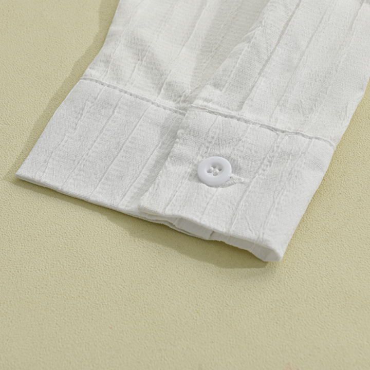 Theo | Men's Ribbed Slim Fit Linen Shirt