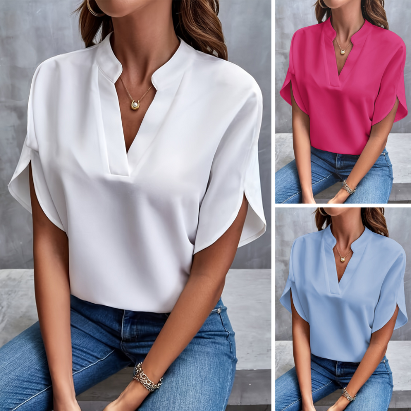 Ivy | Women's Split Sleeve V-Neck Blouse Top