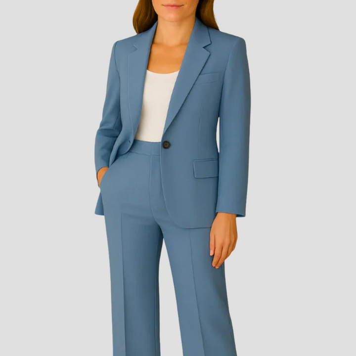 Amelia | Women's Structured Blazer And Straight Leg Trouser Set