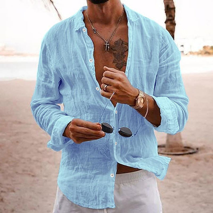 Adrian | Men's Relaxed Fit Linen Button Front Shirt