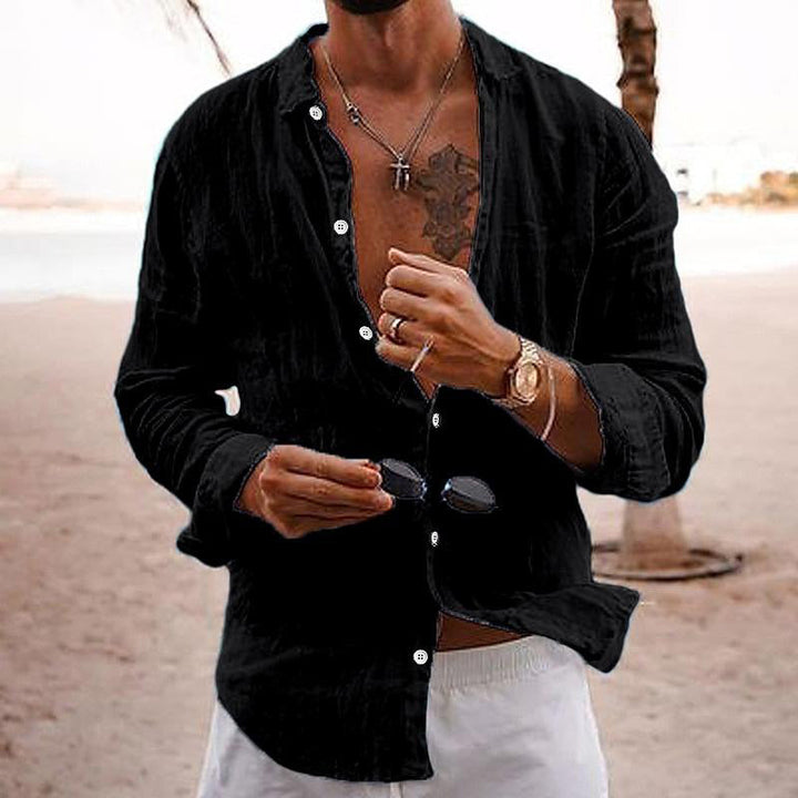 Adrian | Men's Relaxed Fit Linen Button Front Shirt