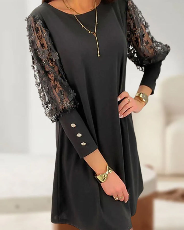 Bianca | Women's Sheer Lace Sleeve Mini Dress