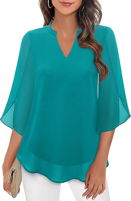 Luna | Women's Chiffon Bell Sleeve Blouse Top