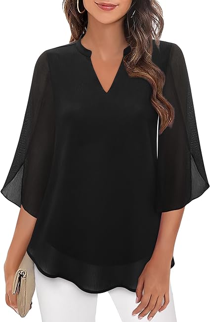 Luna | Women's Chiffon Bell Sleeve Blouse Top