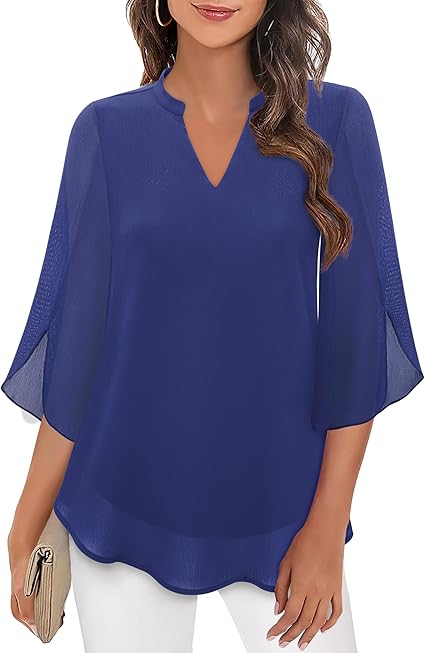 Luna | Women's Chiffon Bell Sleeve Blouse Top
