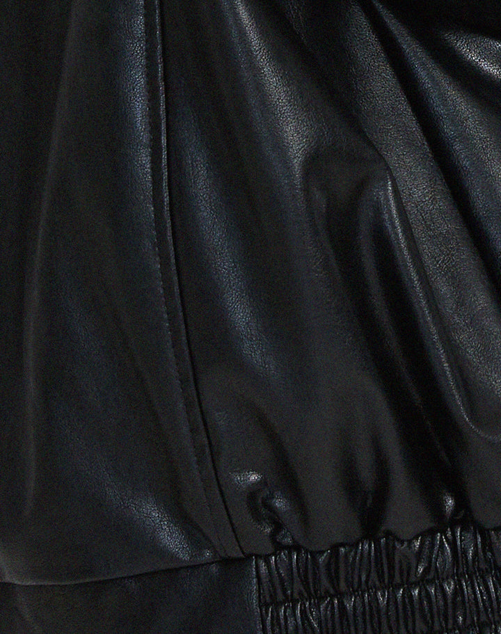 Vera | Women's Oversized Faux Leather Bomber Jacket