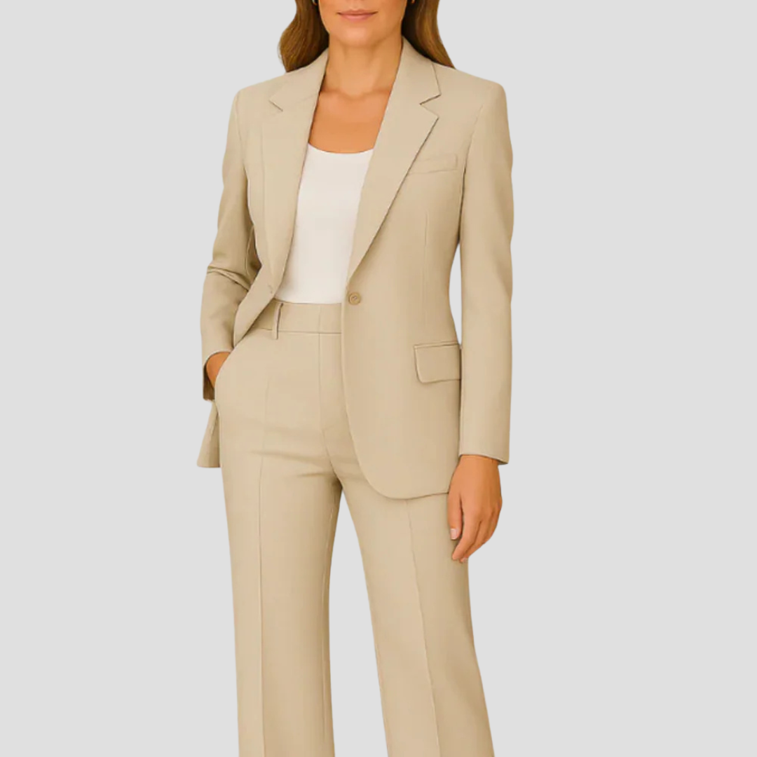 Amelia | Women's Structured Blazer And Straight Leg Trouser Set