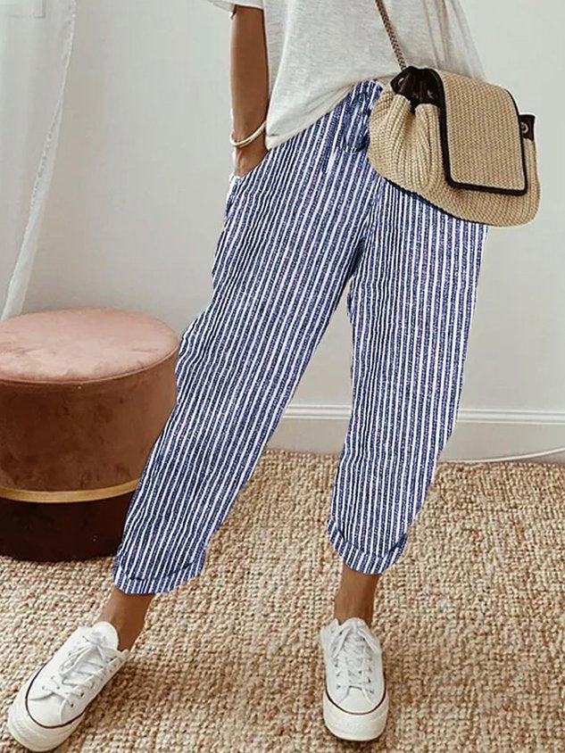 Iris | Women's Relaxed Drawstring Linen Trousers