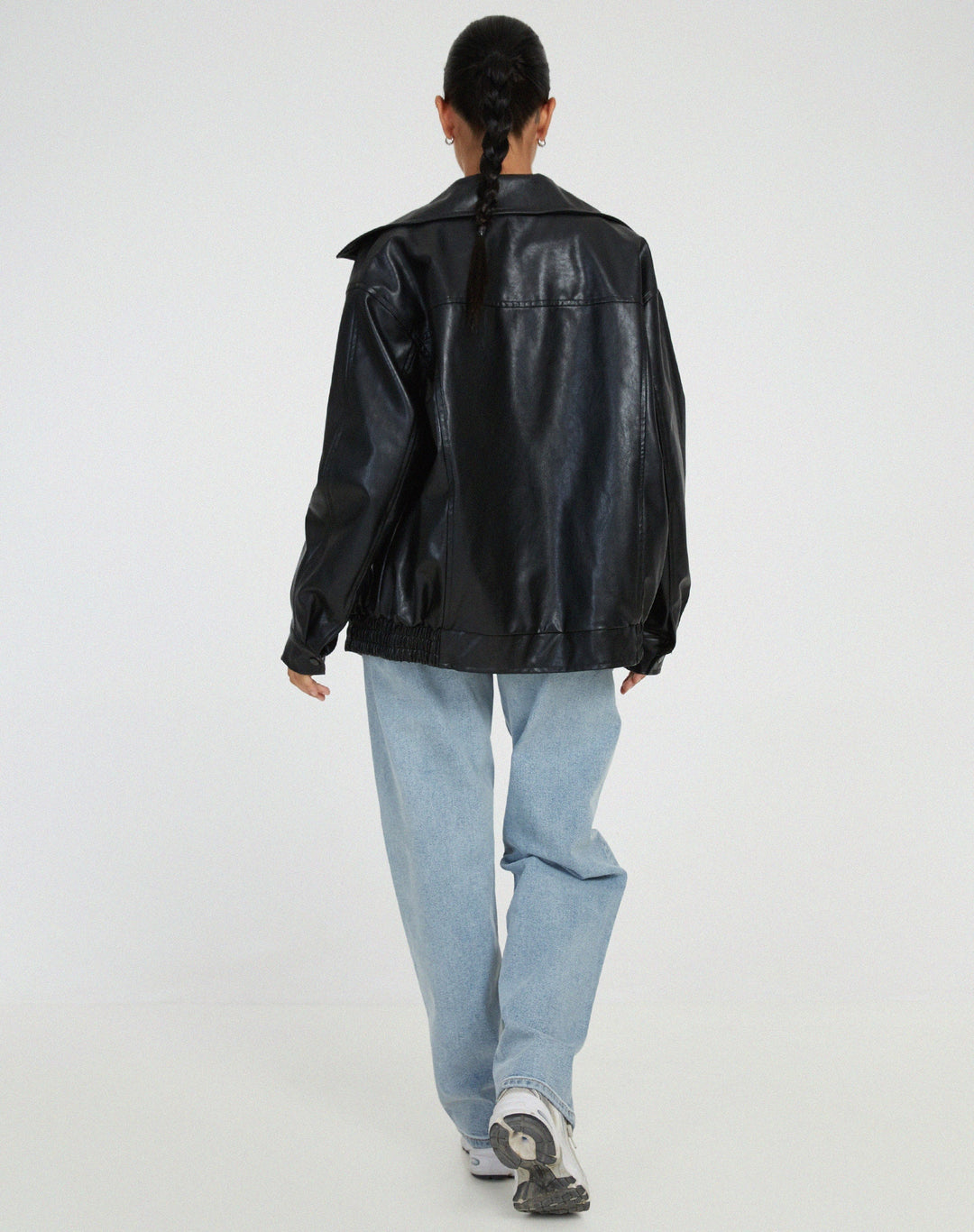 Vera | Women's Oversized Faux Leather Bomber Jacket