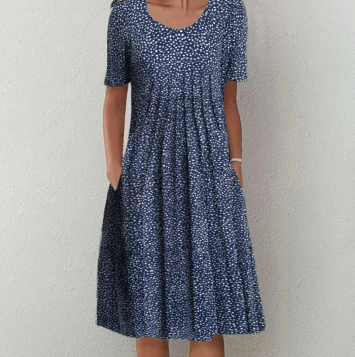 Aria | Women's Floral Print Pleated A-Line Summer Dress