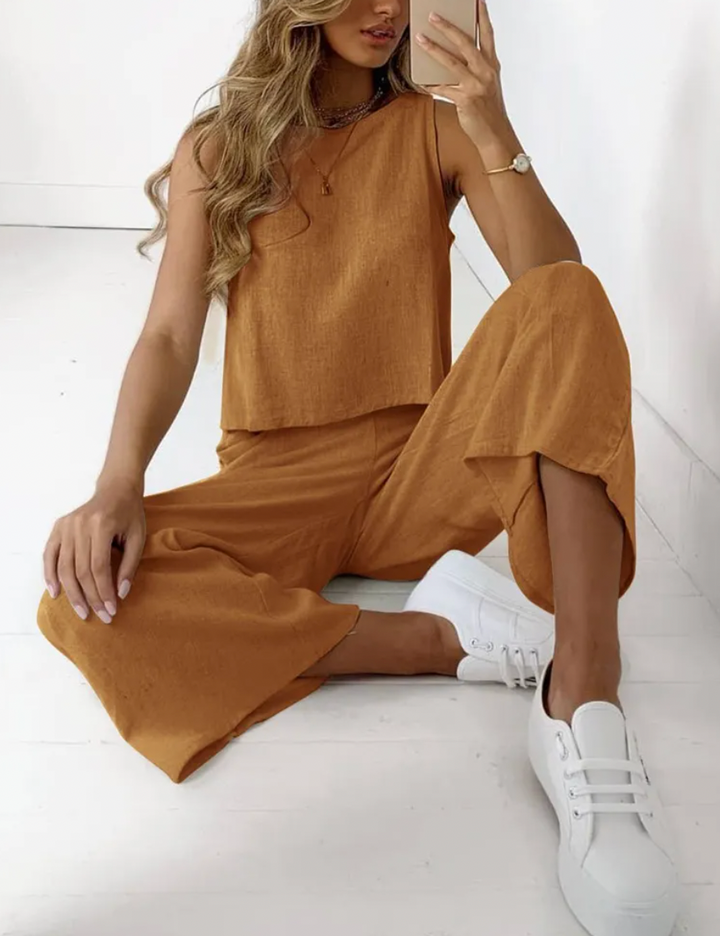 Mila | Women's Sleeveless Top & Wide Leg Co-Ord Set