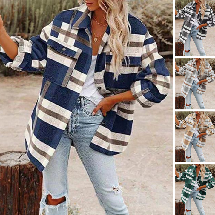 Hazel | Women's Plaid Button Front Flannel Jacket