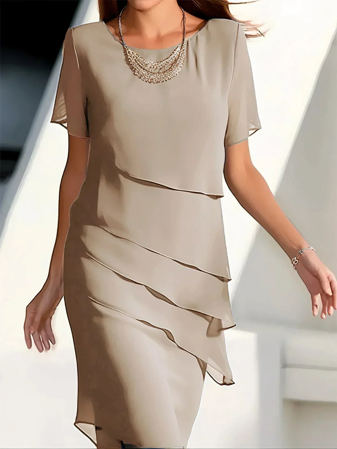 Scarlett | Women's Tiered Ruffle Flowing Midi Dress