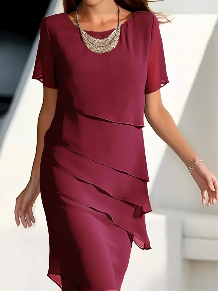 Scarlett | Women's Tiered Ruffle Flowing Midi Dress