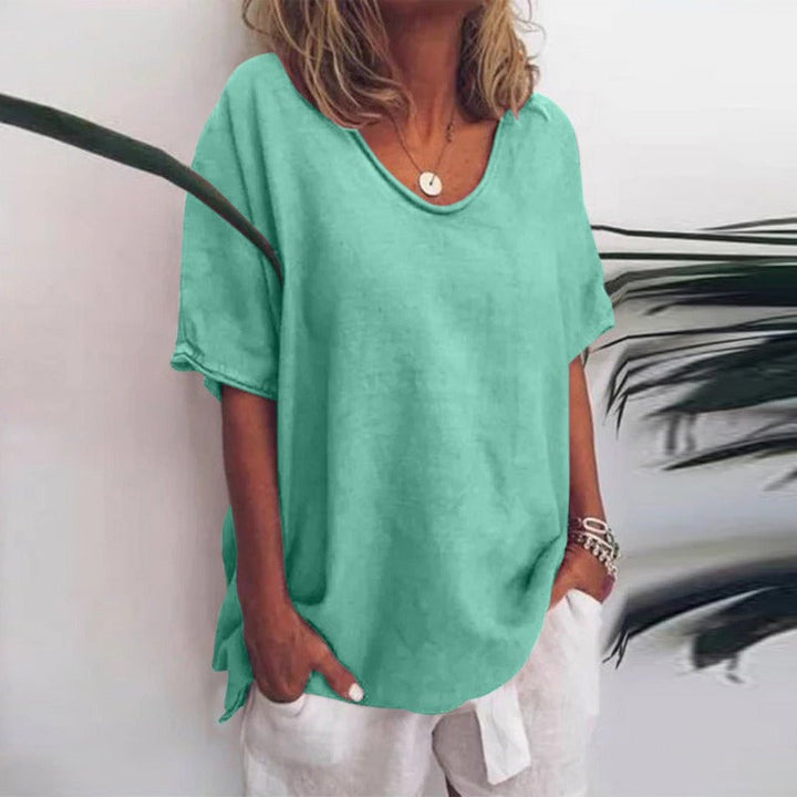 Sienna | Women's Oversized Linen V-Neck Top