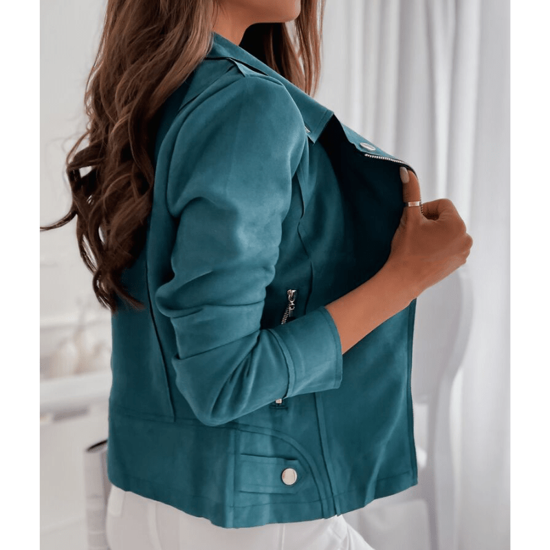 Rhea | Women's Tailored Suede Biker Jacket