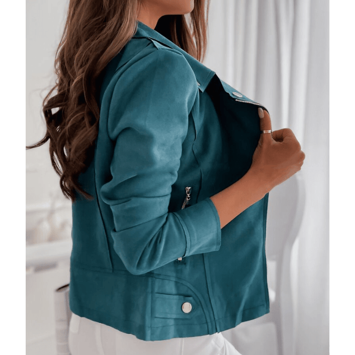 Rhea | Women's Tailored Suede Biker Jacket