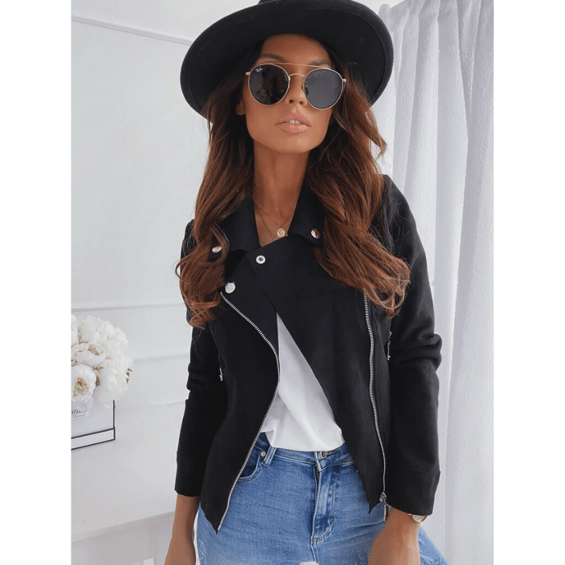 Rhea | Women's Tailored Suede Biker Jacket