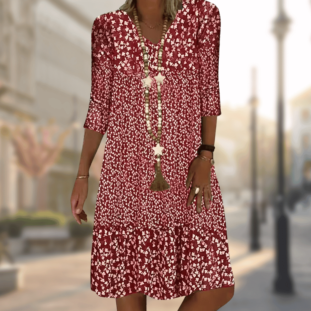 Flora | Women's Breezy Floral Tiered Midi Dress