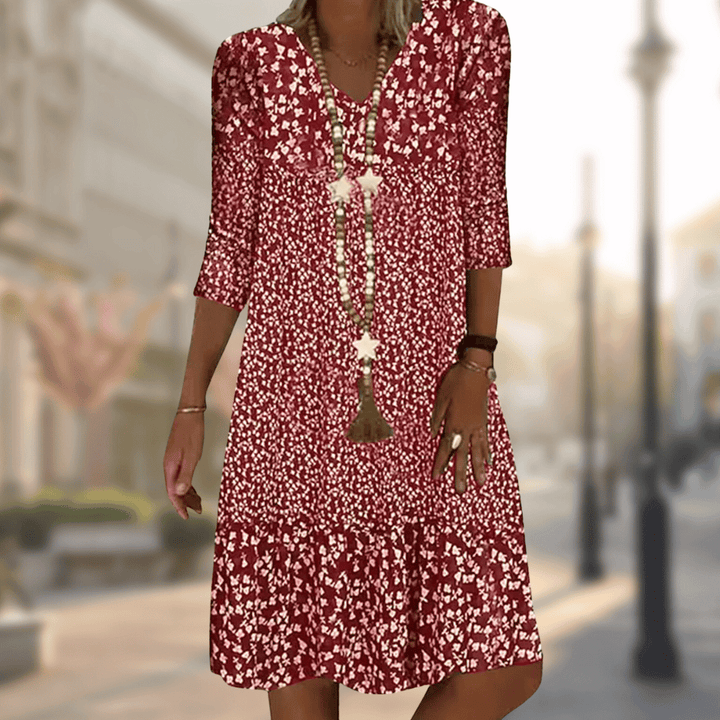 Flora | Women's Breezy Floral Tiered Midi Dress