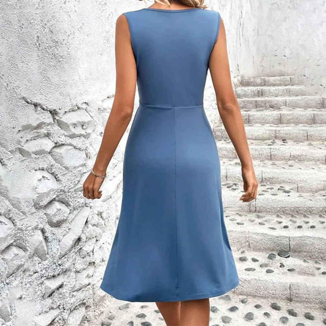 Elena | Women's Floral V-Neck Ruched Midi Dress