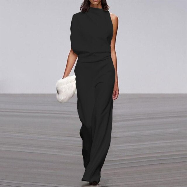Zara | Women's One-Shoulder Wide-Leg Jumpsuit