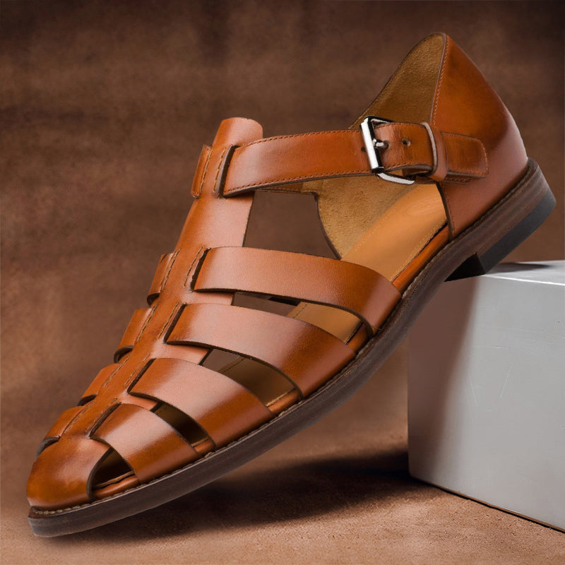 Miles | Men's Leather Strap Buckle Fisherman Sandals