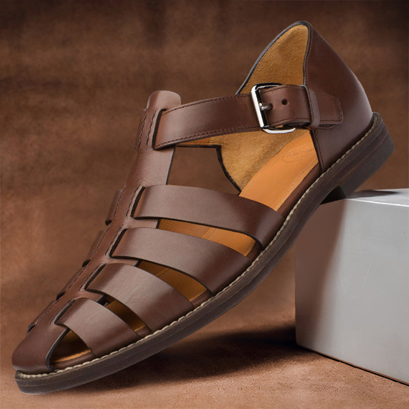 Miles | Men's Leather Strap Buckle Fisherman Sandals