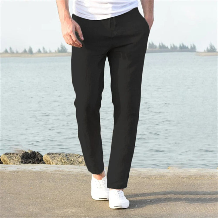 Theo | Men's Linen Drawstring Relaxed Trousers