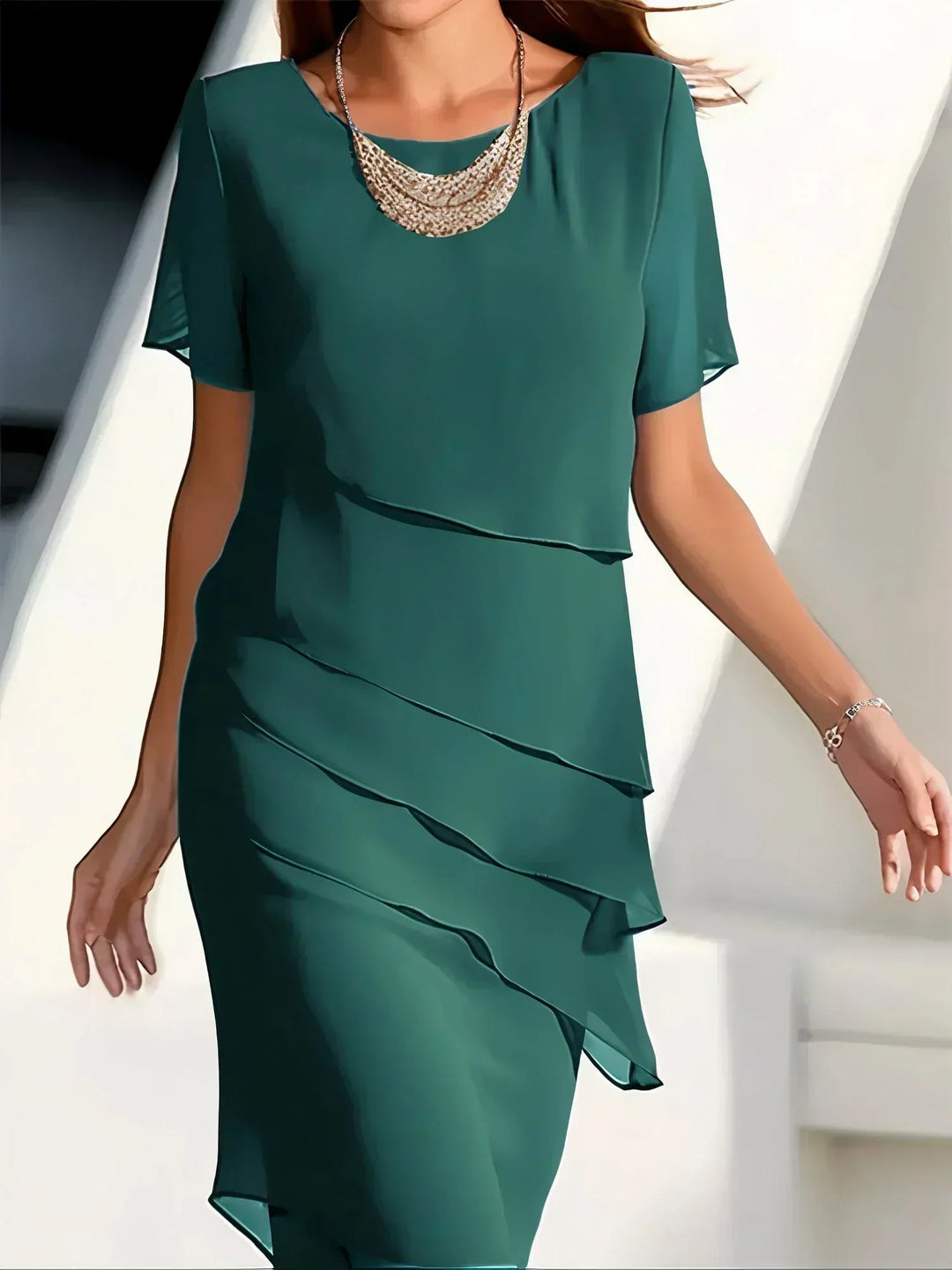 Scarlett | Women's Tiered Ruffle Flowing Midi Dress