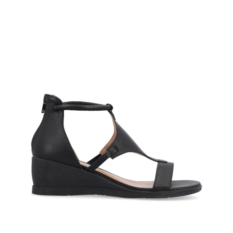 Nora | Women's Elegant T-Strap Wedge Heel Sandals