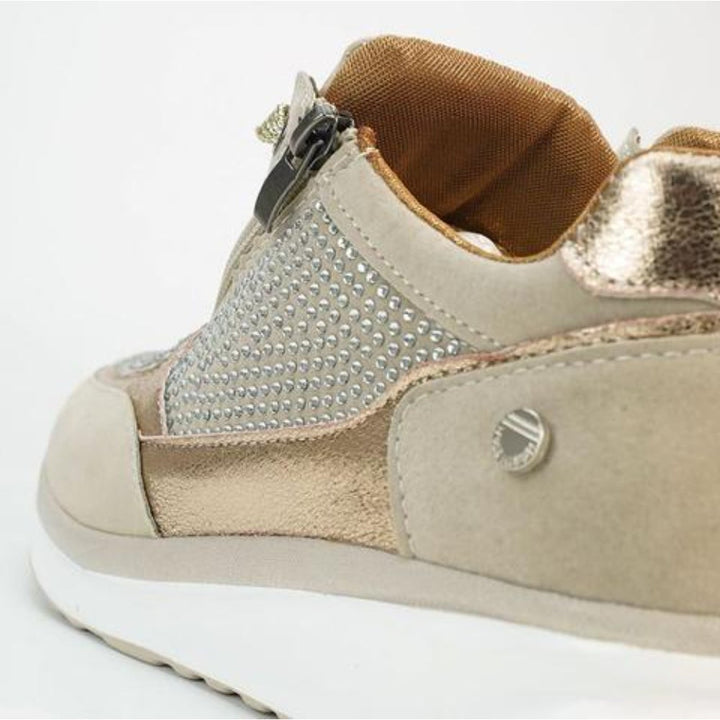 Zara | Women's Glitter Platform Lace-Up Sneakers