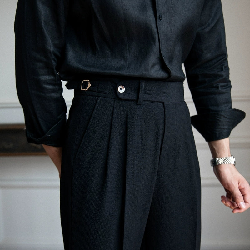 Luca | Men's High Rise Pleated Tailored Trousers
