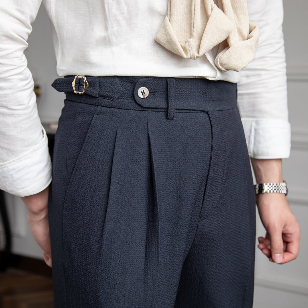 Luca | Men's High Rise Pleated Tailored Trousers