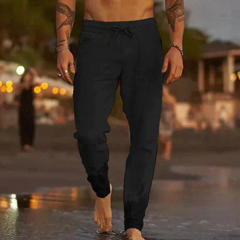 Luca | Men's Relaxed Drawstring Summer Linen Trousers