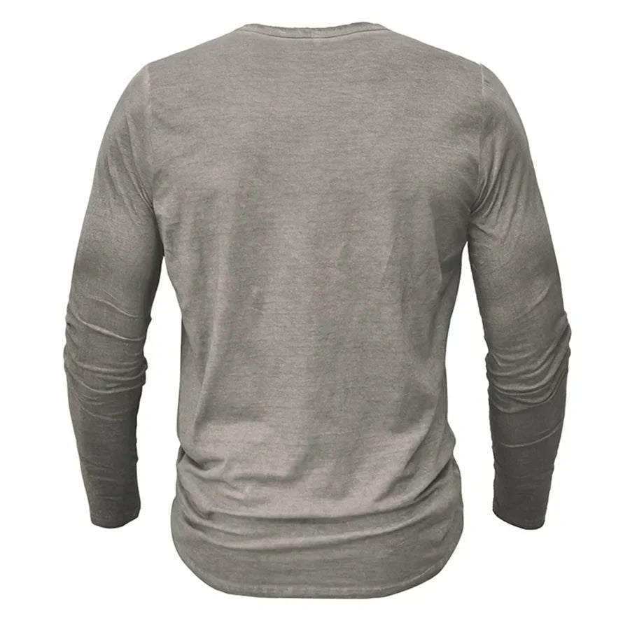 Ethan | Men's Slim-Fit Long Sleeve Henley Shirt