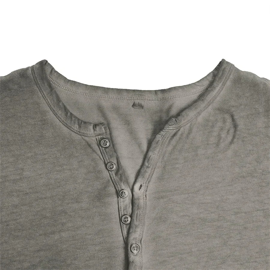 Ethan | Men's Slim-Fit Long Sleeve Henley Shirt