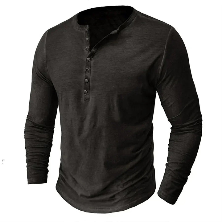 Ethan | Men's Slim-Fit Long Sleeve Henley Shirt