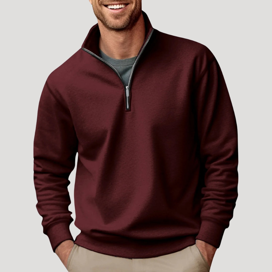 Aaron | Men's Quarter Zip Knit Pullover Sweater