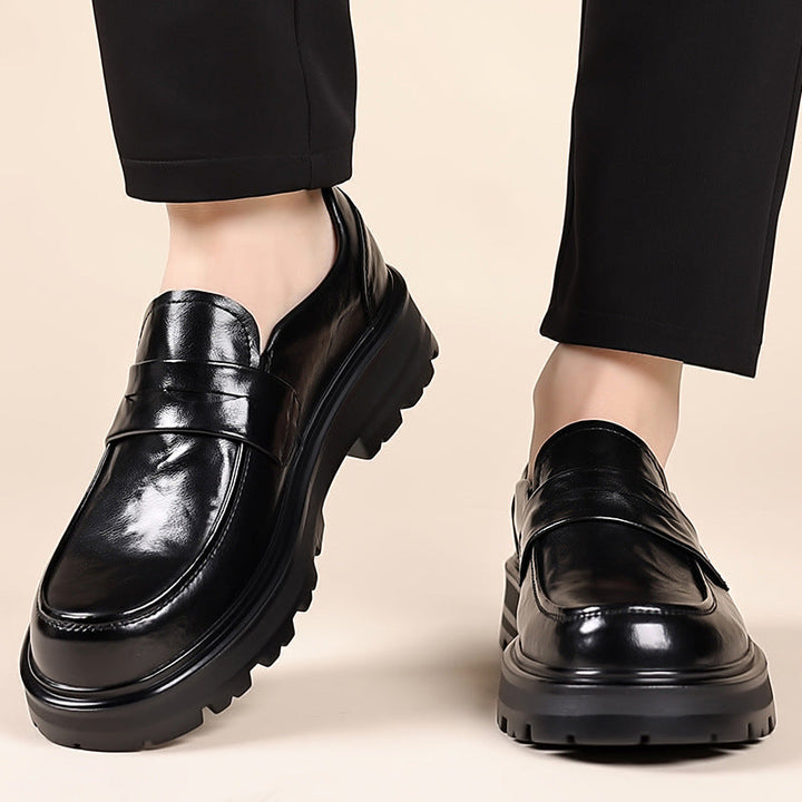 Gavin | Men's Thick Sole Leather Penny Loafers