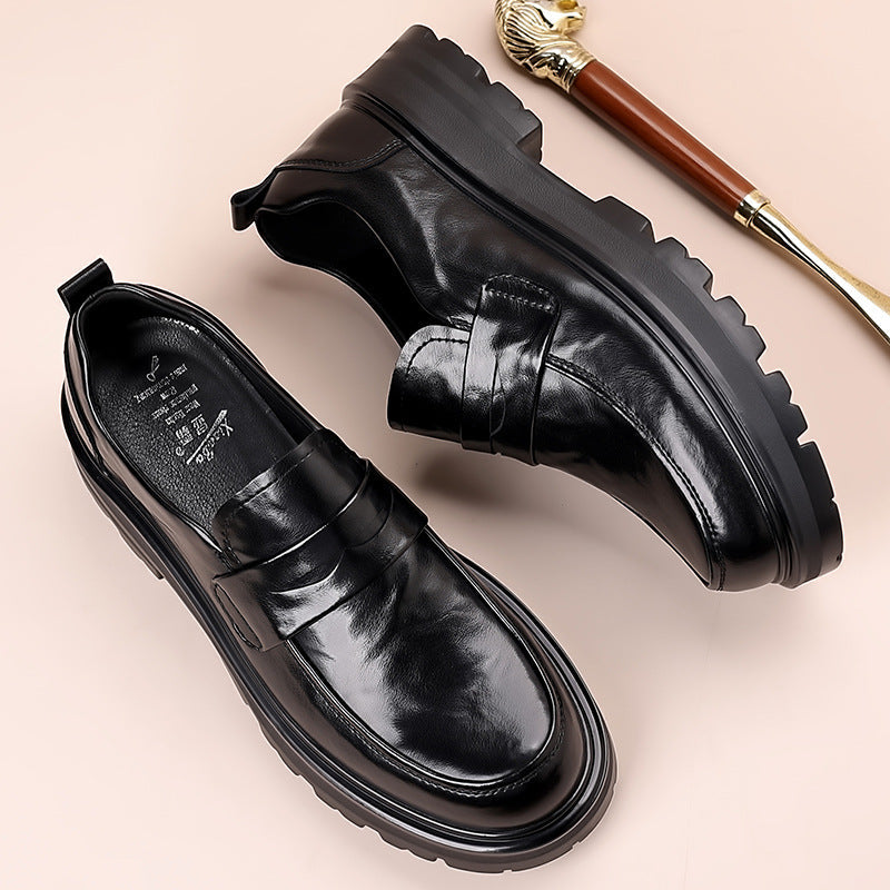 Gavin | Men's Thick Sole Leather Penny Loafers