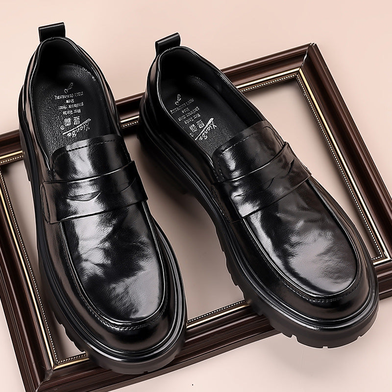 Gavin | Men's Thick Sole Leather Penny Loafers