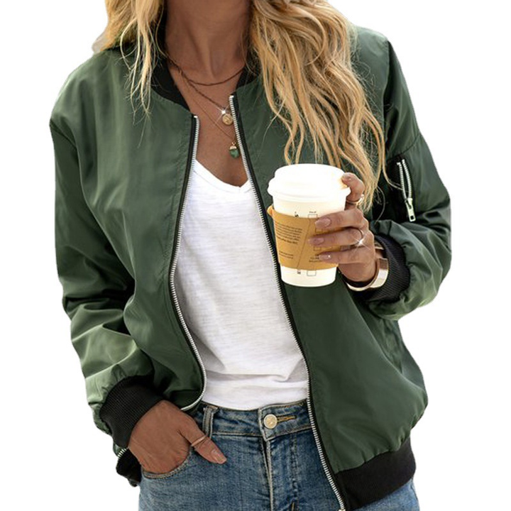Sienna | Women's Lightweight Zip Front Bomber Jacket