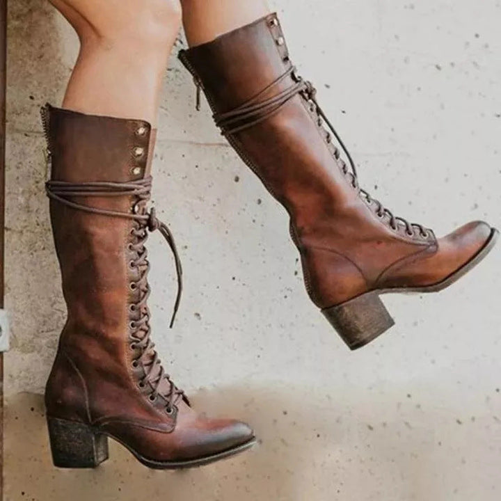 Autumn | Women's Lace-Up Knee High Riding Boots