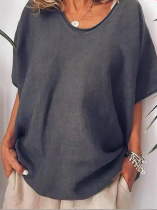Sienna | Women's Oversized Linen V-Neck Top