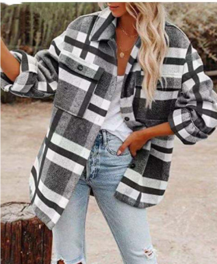Hazel | Women's Plaid Button Front Flannel Jacket