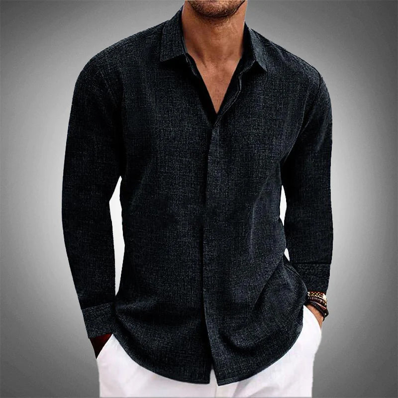 Elliot | Men's Linen Long Sleeve Button Shirt