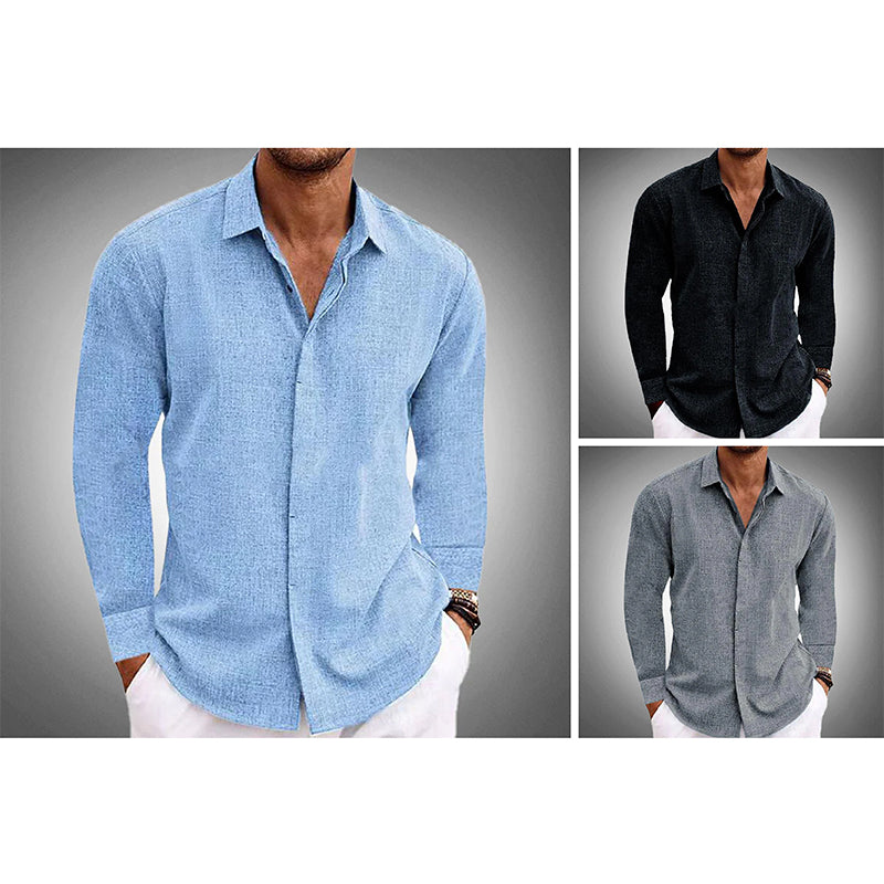 Elliot | Men's Linen Long Sleeve Button Shirt