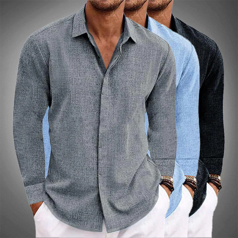 Elliot | Men's Linen Long Sleeve Button Shirt